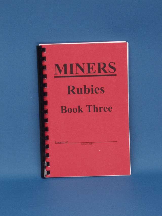 Miners Book 3 Rubies $2.00